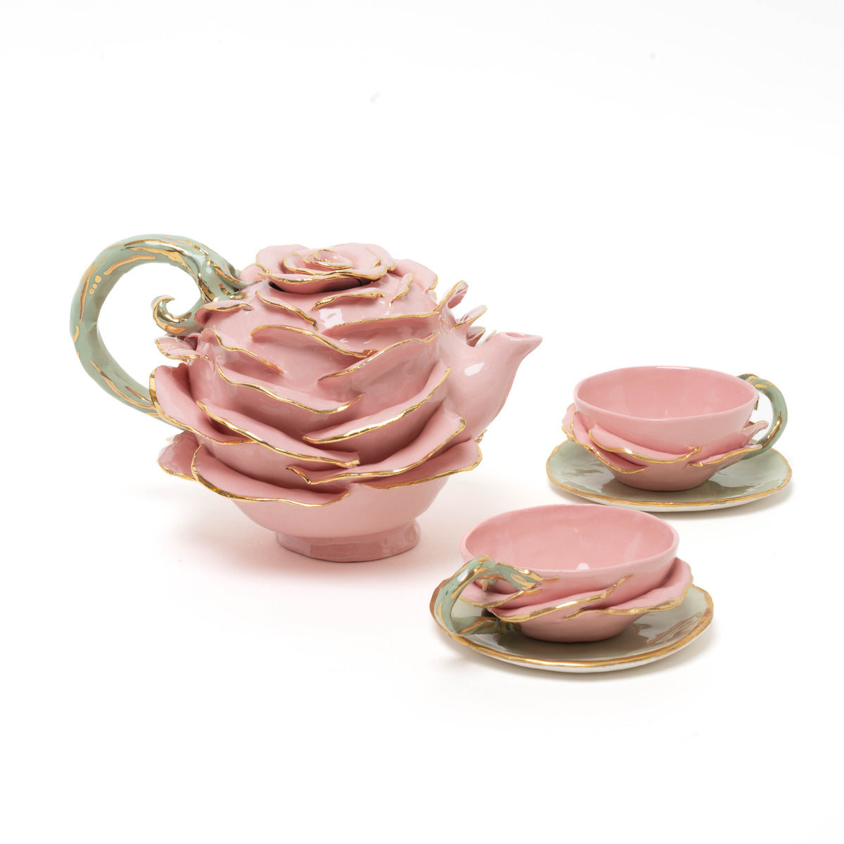 Tea/coffee pot &quot;Rose&quot; porcelain