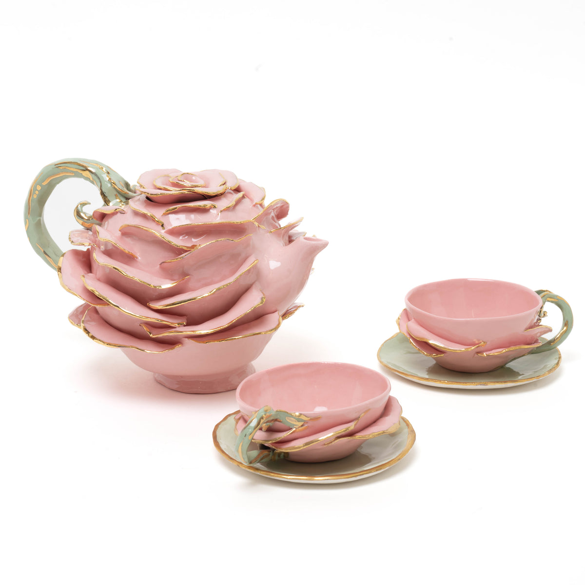 Tea/coffee pot &quot;Rose&quot; porcelain