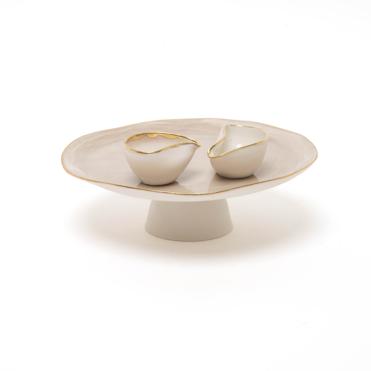 Cake plate D 20 bordo oro, light brown